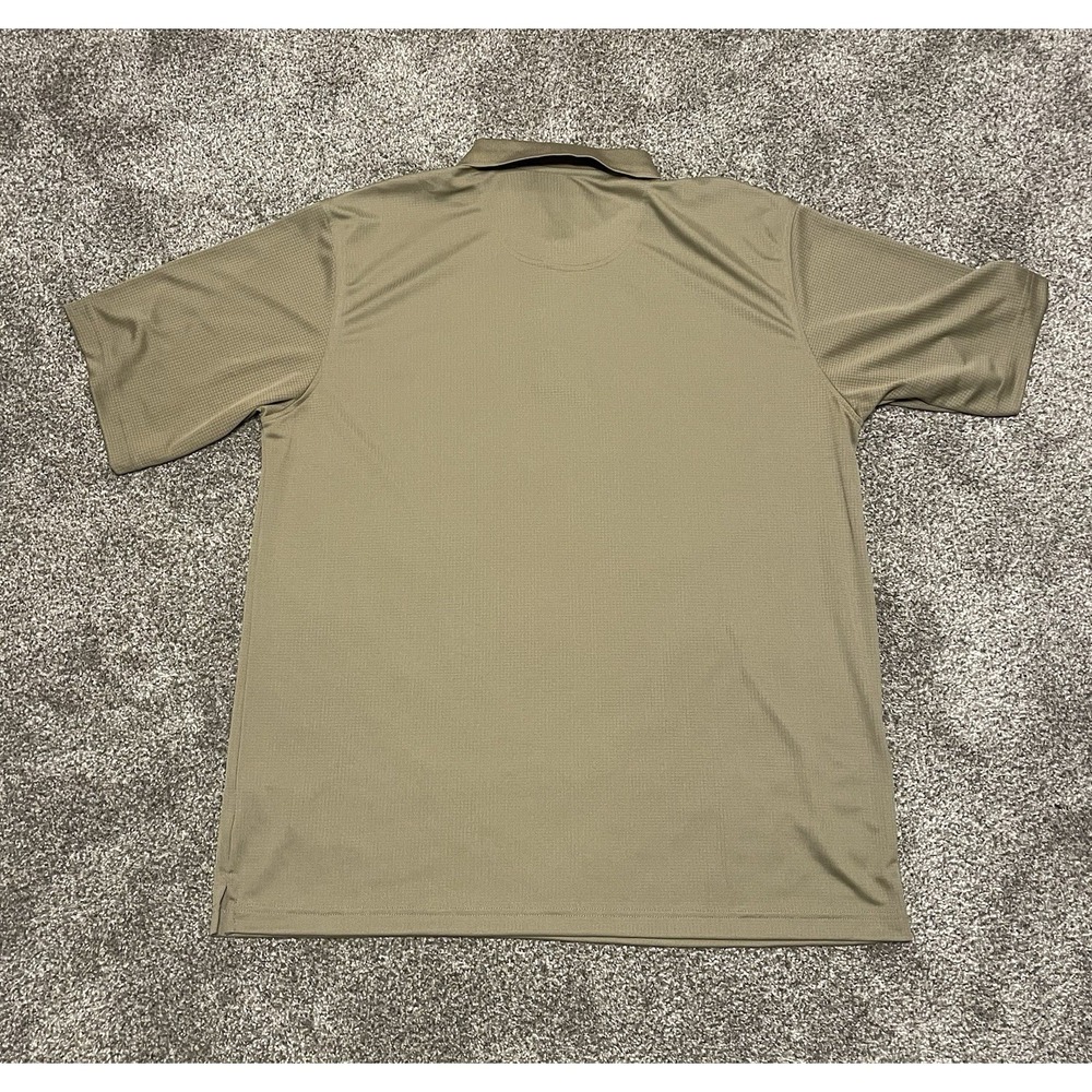 Pebble Beach Performance Golf Polo Men's XXL  Tan Micro Grid Stitch Stretch - Picture 2 of 7